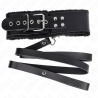 Kink - Collier Avec Ceinture 116 Cm Avec Bracelet En Cuir Noir Ajustable 40-48 Cm X 6 Cm